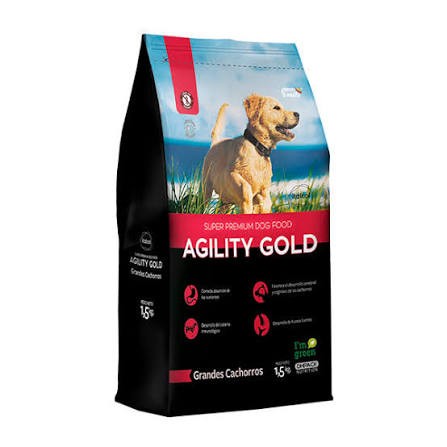 Bulto de Agility Gold Grandes Cachorros, alimento para cachorros de razas grandes disponible en MASCOTASTORE Manizales